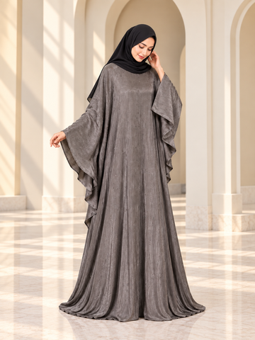Premium Grey Shimmer Abaya